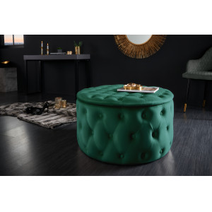 MODERN BAROCK design bársony puff - 75cm - zöld INVICTA