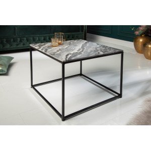 ELEMENTS exkluzív márvány dohányzóasztal - 50cm - szürke