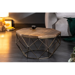 DIAMOND modern mangófa dohányzóasztal - 69cm