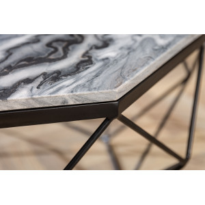 DIAMOND modern márvány dohányzóasztal - 69cm - szürke