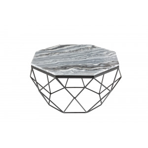 DIAMOND modern márvány dohányzóasztal - 69cm - szürke