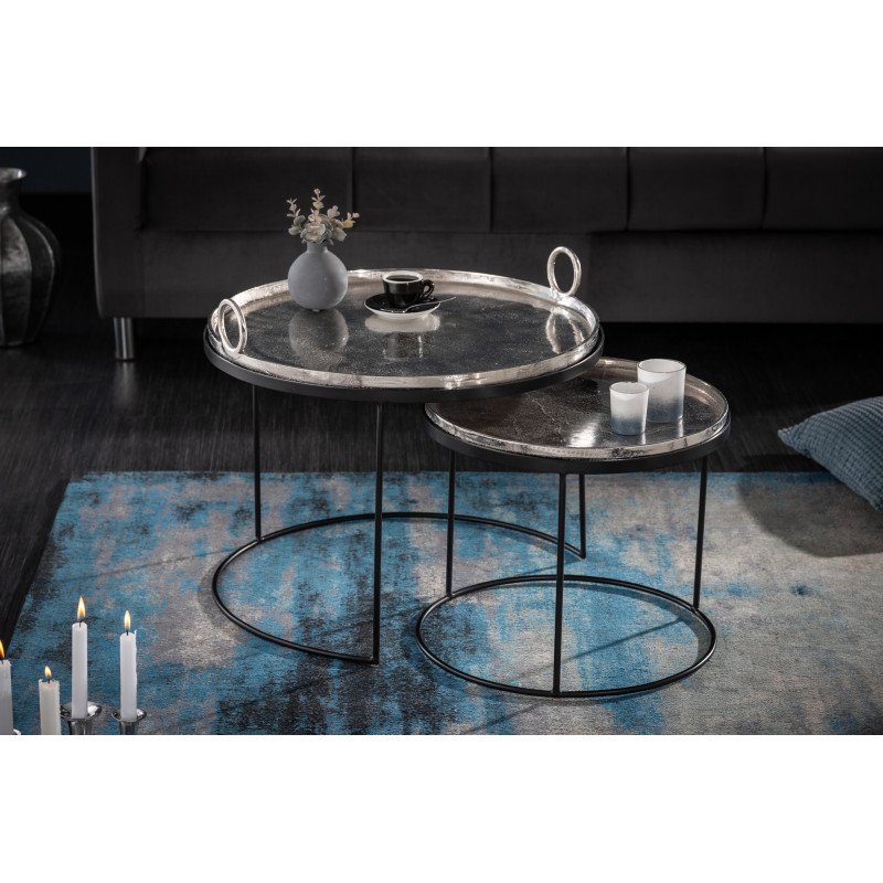 ORIENTAL keleties lerakóasztal szett - ezüst