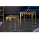 LIQUID design fém lerakóasztal - 34/46cm - arany