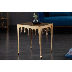 LIQUID design fém lerakóasztal - 34/46cm - arany INVICTA