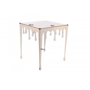 LIQUID design fém lerakóasztal - 34/46cm - arany