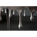 LIQUID design fém lerakóasztal - 34/46cm - ezüst