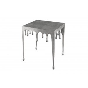 LIQUID design fém lerakóasztal - 34/46cm - ezüst