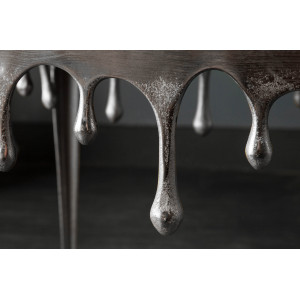 LIQUID design fém lerakóasztal - 34/46cm - ezüst