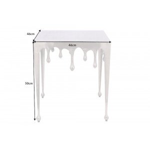 LIQUID design fém lerakóasztal - 34/46cm - ezüst
