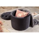 MODERN BAROCK modern bársony puff/tároló - 50cm - fekete