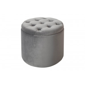 MODERN BAROCK modern bársony puff/tároló - 50cm - szürke