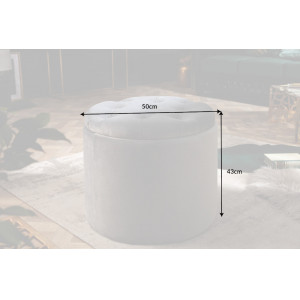 MODERN BAROCK modern bársony puff/tároló - 50cm - szürke