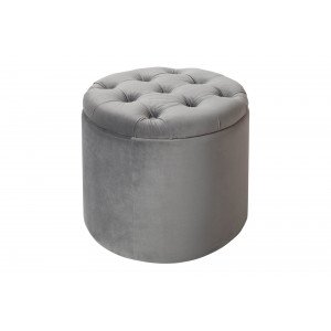 MODERN BAROCK modern bársony puff/tároló - 50cm - szürke