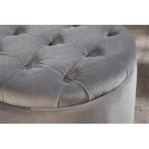 MODERN BAROCK modern bársony puff/tároló - 50cm - szürke