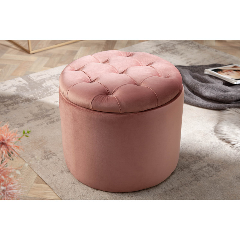 MODERN BAROCK modern bársony puff/tároló - 50cm - lazac