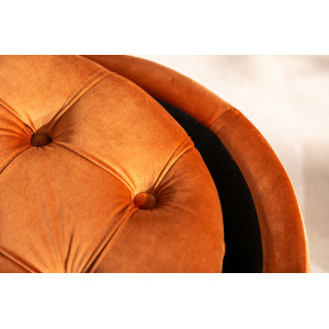 MODERN BAROCK modern bársony puff/tároló - 50cm - narancs