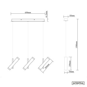 CYLINDER design függőlámpa