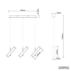 CYLINDER design függőlámpa