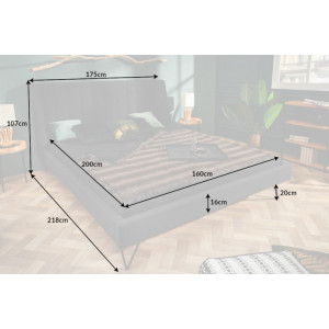 LA BEAUTE modern ágykeret - 160cm - antracit