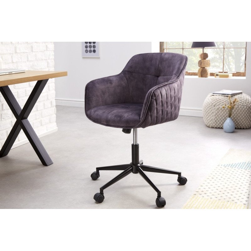 EUPHORIA modern bársony forgószék - szürke