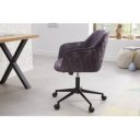 EUPHORIA modern bársony forgószék - szürke