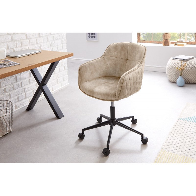 EUPHORIA modern bársony forgószék - beige