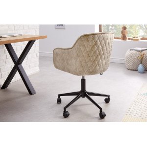 EUPHORIA modern bársony forgószék - beige