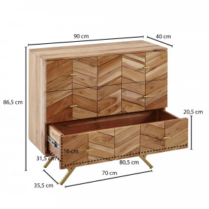 CLASS modern akác komód - 90cm