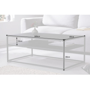 DURA STEEL modern fém dohányzóasztal - 100cm
