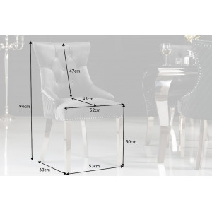 LION exkluzív bársony szék - kék