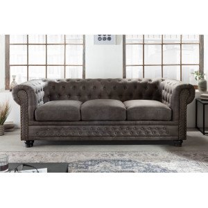 CHESTER II design 3 személyes kanapé - vintage taupe INVICTA
