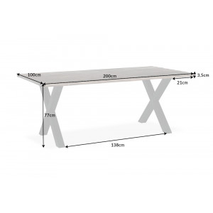 GENESIS VINTAGE tömör akác étkezőasztal - 160/200cm