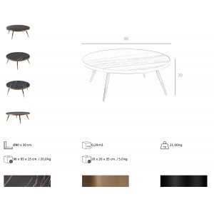 MANRESA exkluzív dohányzóasztal - 90cm