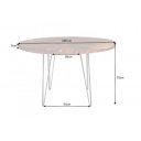 MALUN tömör rózsafa kerek étkezőasztal - 80/120cm