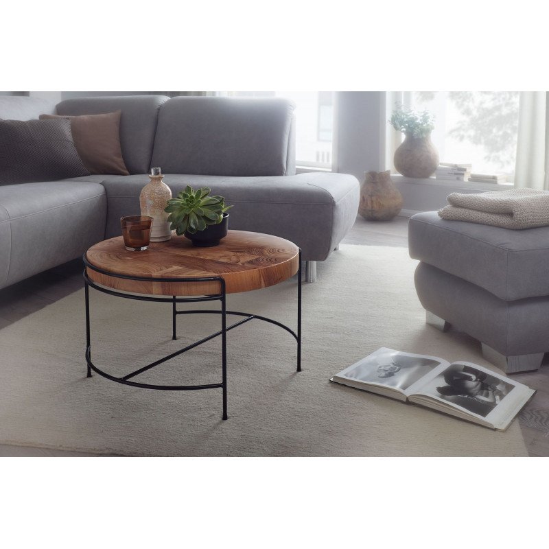 GIORGIA tömör akác dohányzóasztal - 62cm