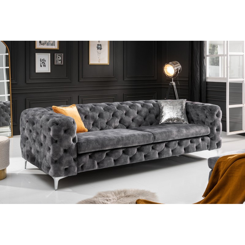 MAGNOLIA design bársony kanapé - antracit