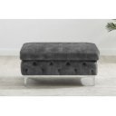 MAGNOLIA design bársony puff - antracit