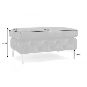 MAGNOLIA design bársony puff - antracit