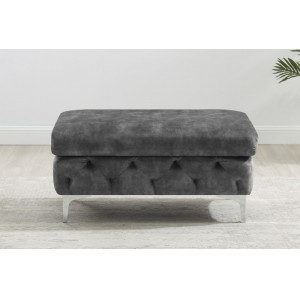 MAGNOLIA design bársony puff - antracit