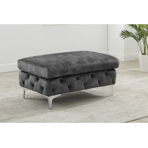 MAGNOLIA design bársony puff - antracit INVICTA