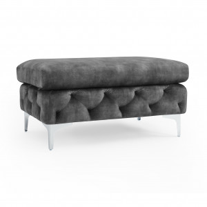 MAGNOLIA design bársony puff - antracit