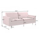 COZY VELVET design bársony kanapé - 220cm - mályva