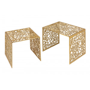 ABSTRACT design fém dohányzóasztal szett - arany