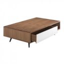 ESQUINA design dohányzóasztal - dió/üveg