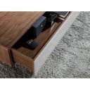 ESQUINA design dohányzóasztal - dió/üveg