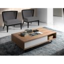 ESQUINA design dohányzóasztal - dió/üveg