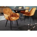 MILAN modern bársony szék - okker