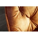 MILAN modern bársony szék - okker