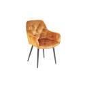 MILAN modern bársony szék - okker