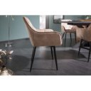 MILAN modern bársony szék - beige